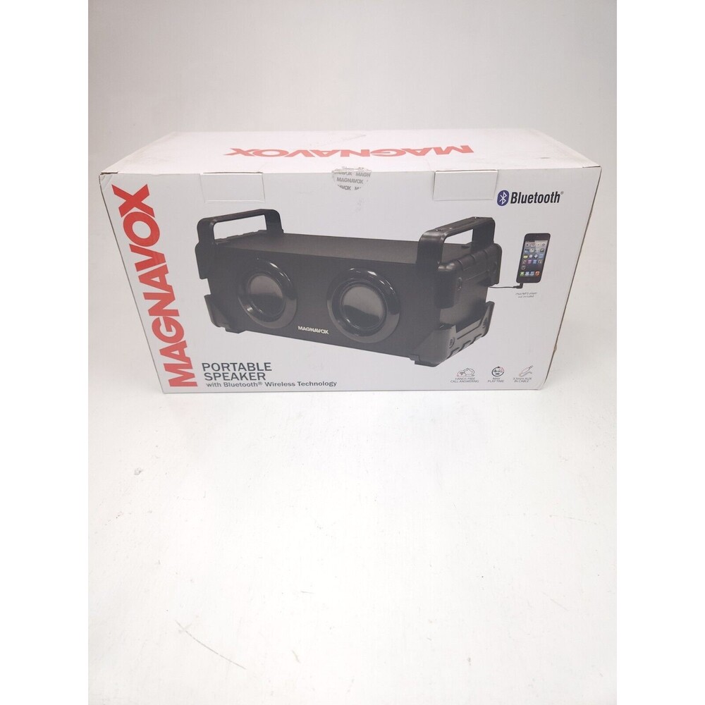 MAGNAVOX Portable Bluetooth Speaker With Handles In Black MMA3640